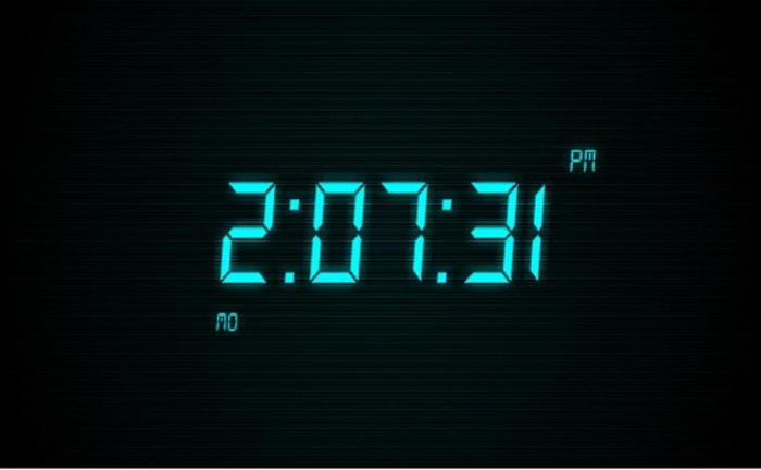 digital clock on desktop